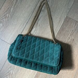 Brooks Brothers Teal Quilted Shoulder Bag